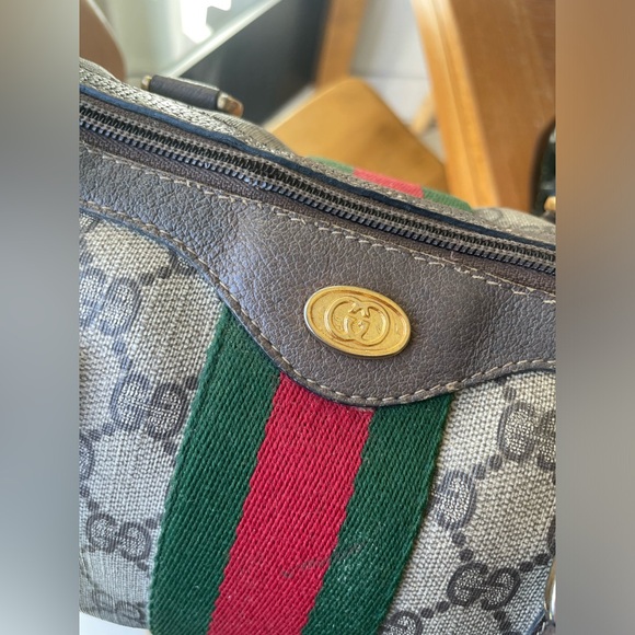 Gucci canvas stripe monogram supreme Boston Bag - Picture 6 of 16